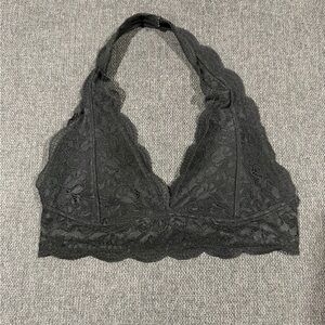 Lace Halter Bralette - Black